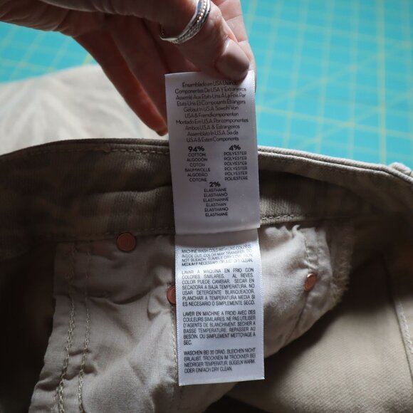 Mother The Looker Ankle Fray In Sweet Stripes Jeans Womens 27 Tan Edgy Boho Chic - Picture 6 of 11